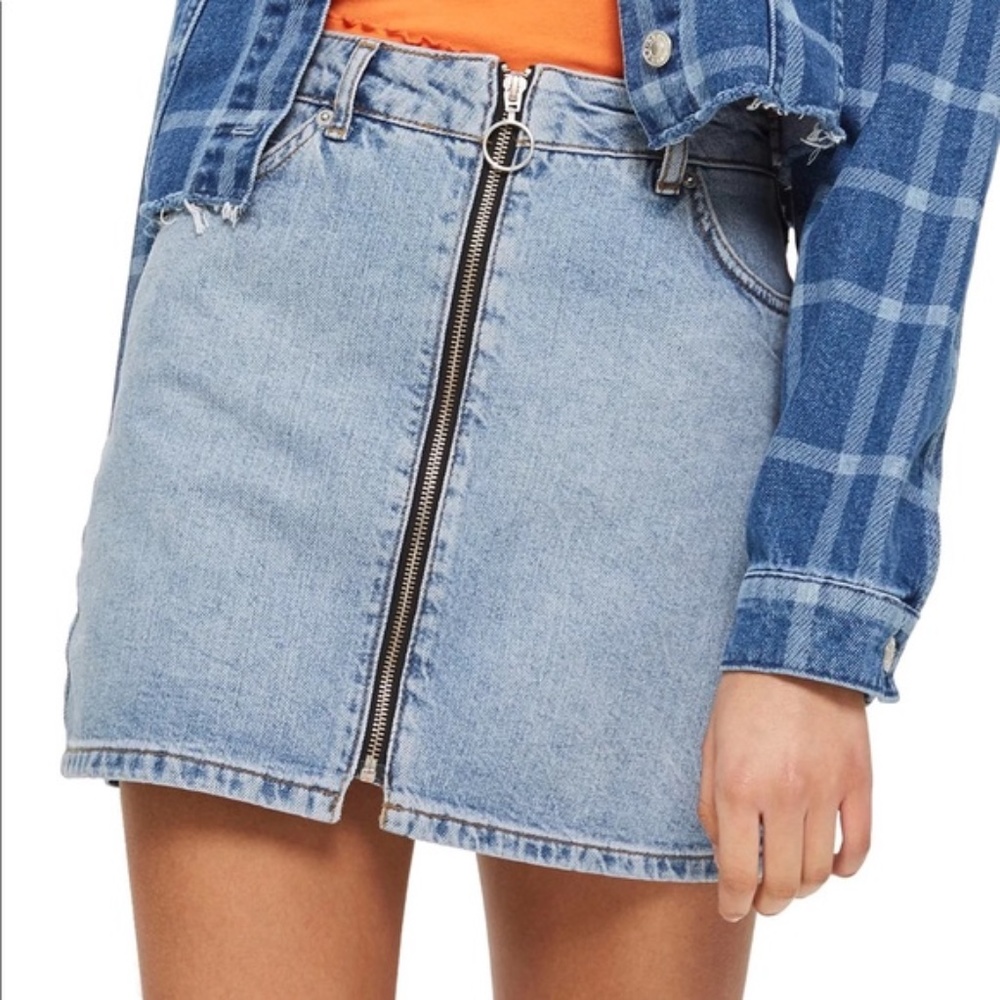 NWOT Topshop Moto Skirt Denim O-ring